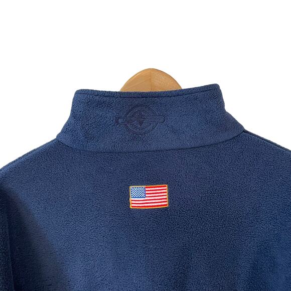 VTG Y2K CHARLES RIVER APPAREL Mens Full Zip Fleece Jacket Flag Blue 3XL Gorpcore - Picture 6 of 12